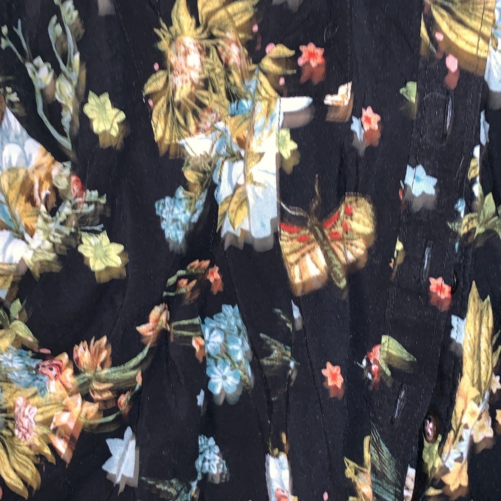 Anthropologie Maeve Whimsy Blouse Floral Bunnies Size 6P - Picture 2 of 7